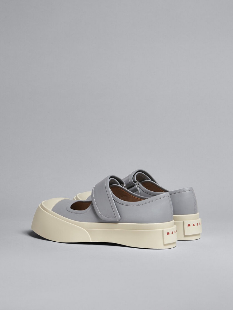 Marni δερματινα Mary Jane Sneaker γκρι | FGRHY79767