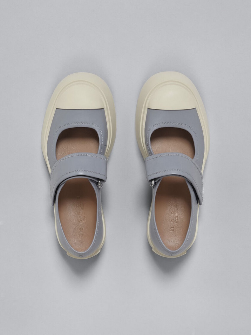 Marni δερματινα Mary Jane Sneaker γκρι | FGRHY79767