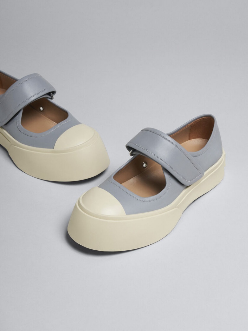 Marni δερματινα Mary Jane Sneaker γκρι | FGRHY79767