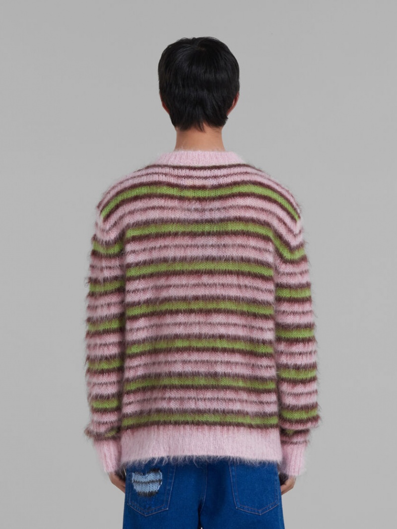 Marni Ριγέ Mohair πουλοβερ ροζ | GRJKU97706