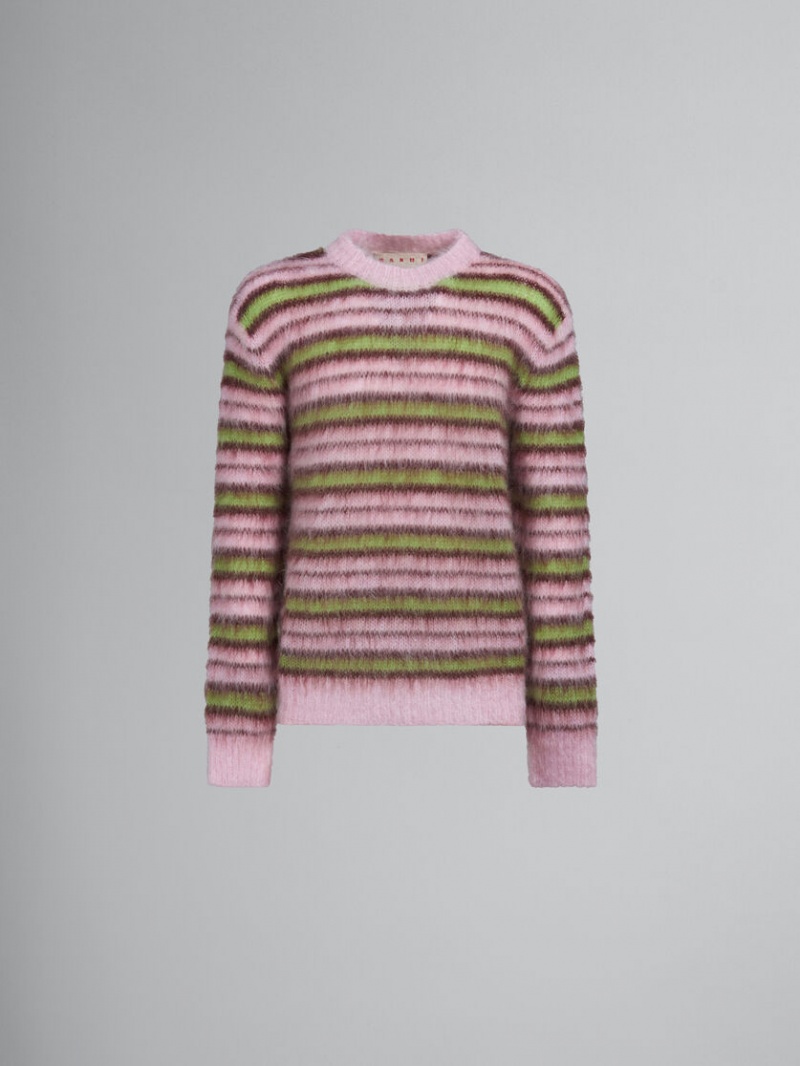 Marni Ριγέ Mohair πουλοβερ ροζ | GRJKU97706