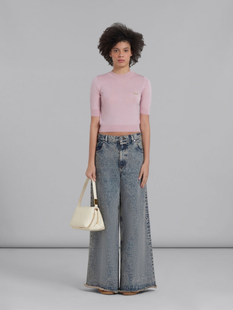 Marni δερματινα Prisma Shoulder Bag ασπρα | GRICD97960