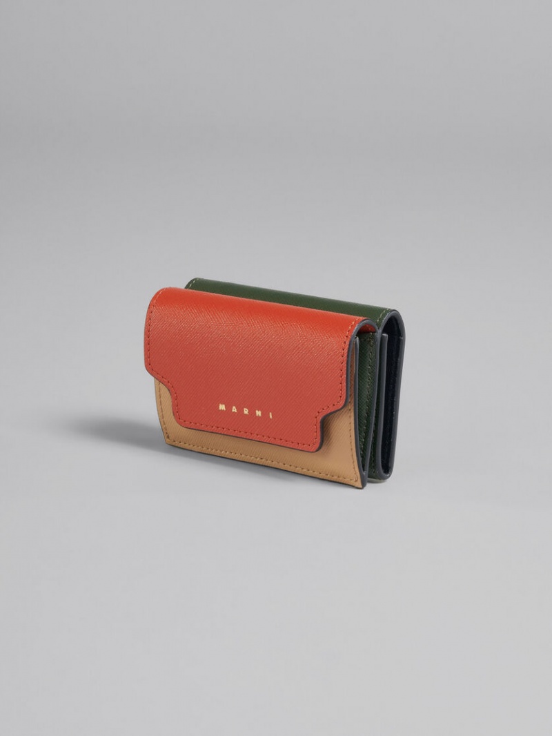 Marni δερματινα Tri-fold Wallet καφε | DGRKV31569