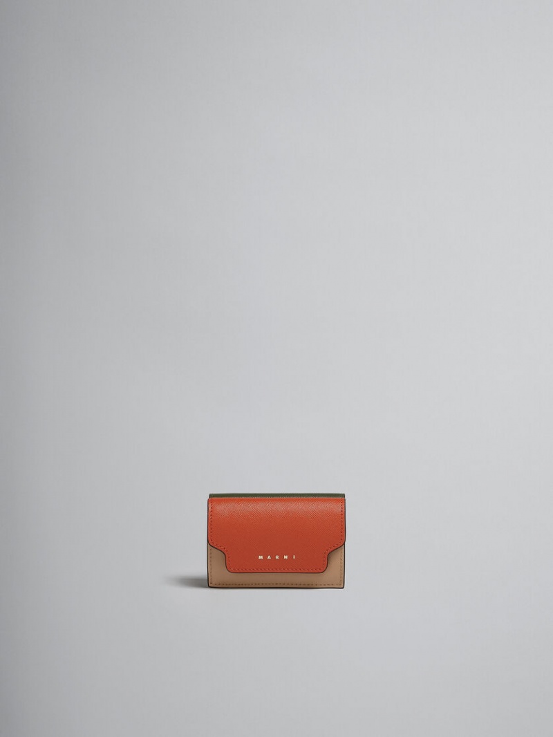 Marni δερματινα Tri-fold Wallet καφε | DGRKV31569