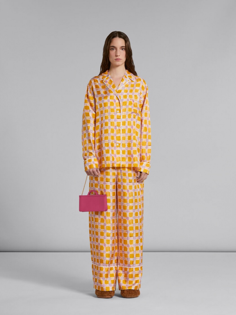 Marni δερματινα Tropicalia Long Wallet With Chain λουρακια ροζ | UGRTG59953