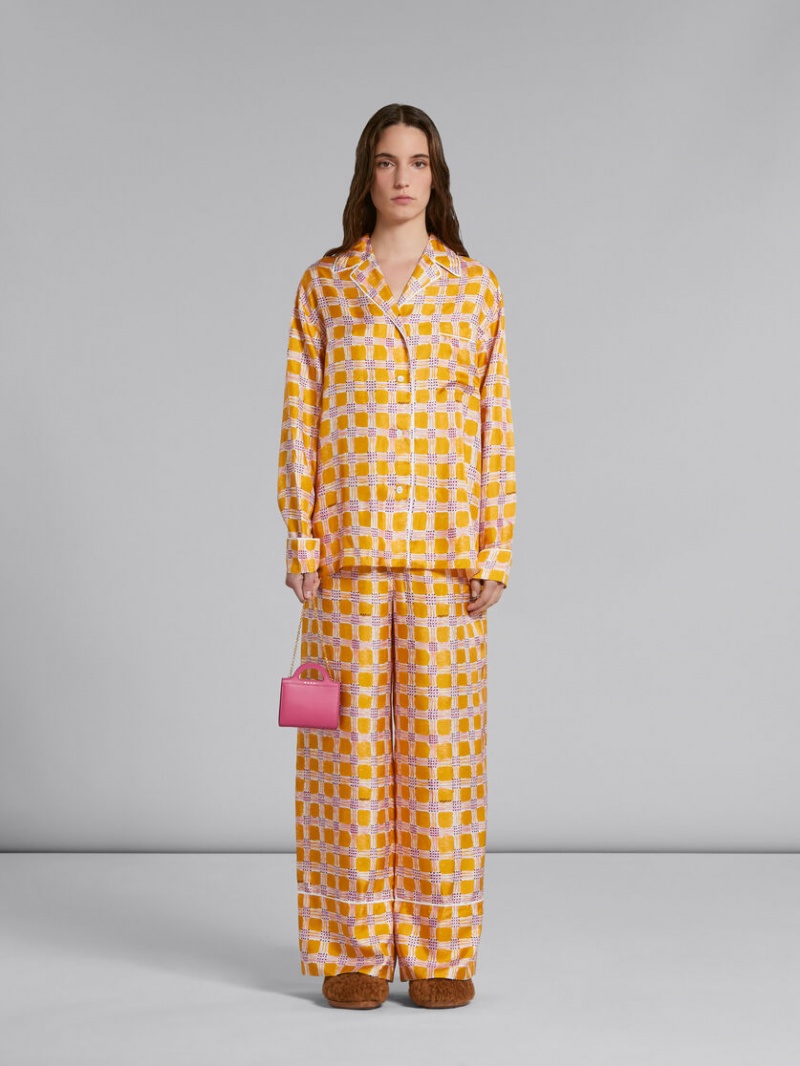 Marni δερματινα Tropicalia Wallet With Chain λουρακια ροζ | GRNEJ46891