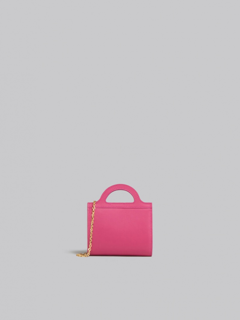 Marni δερματινα Tropicalia Wallet With Chain λουρακια ροζ | GRNEJ46891