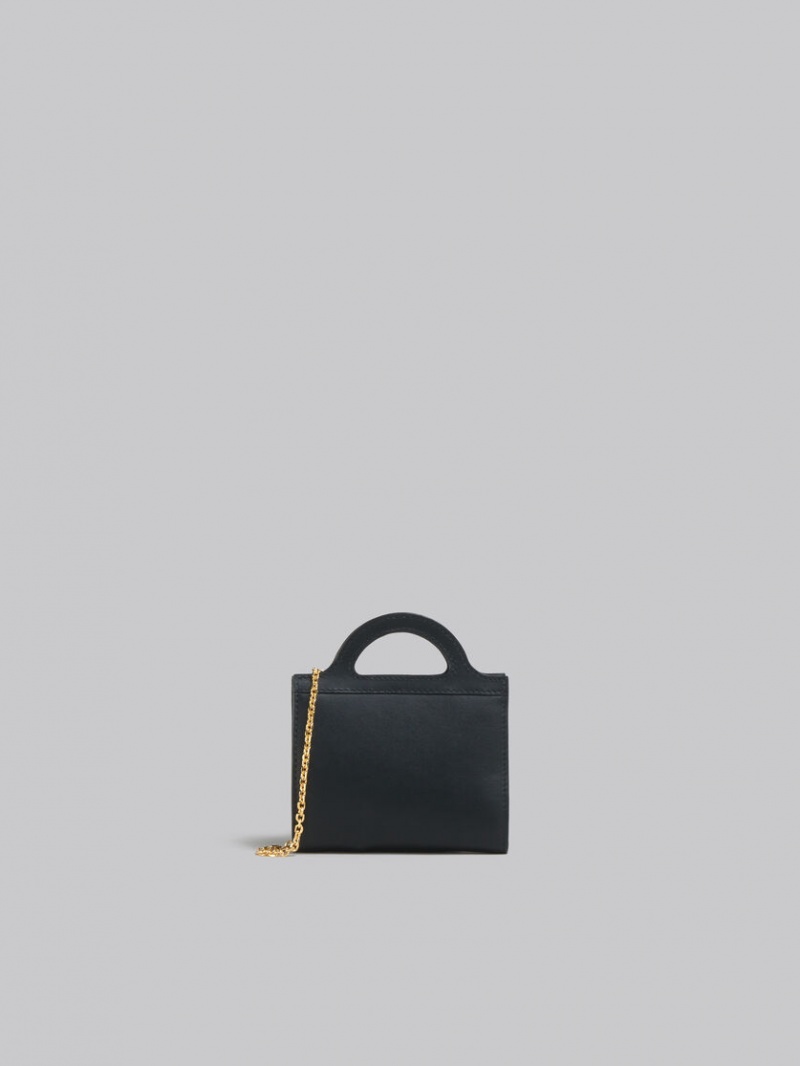 Marni δερματινα Tropicalia Wallet With Chain λουρακια μαυρα | XGRGW97709