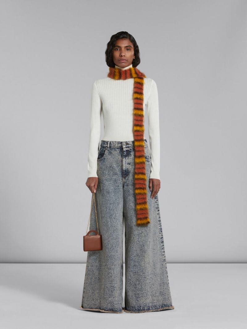 Marni δερματινα Tropicalia Wallet With Chain λουρακια καφε | YGRVQ42374