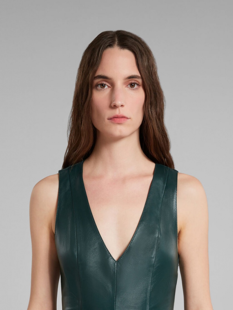 Marni δερματινα With V-neck πρασινο | ZGRMJ81453