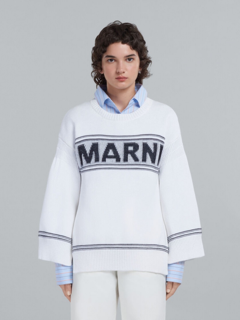 Marni βαμβακερα πουλοβερ With Logo ασπρα | GRZDE72514