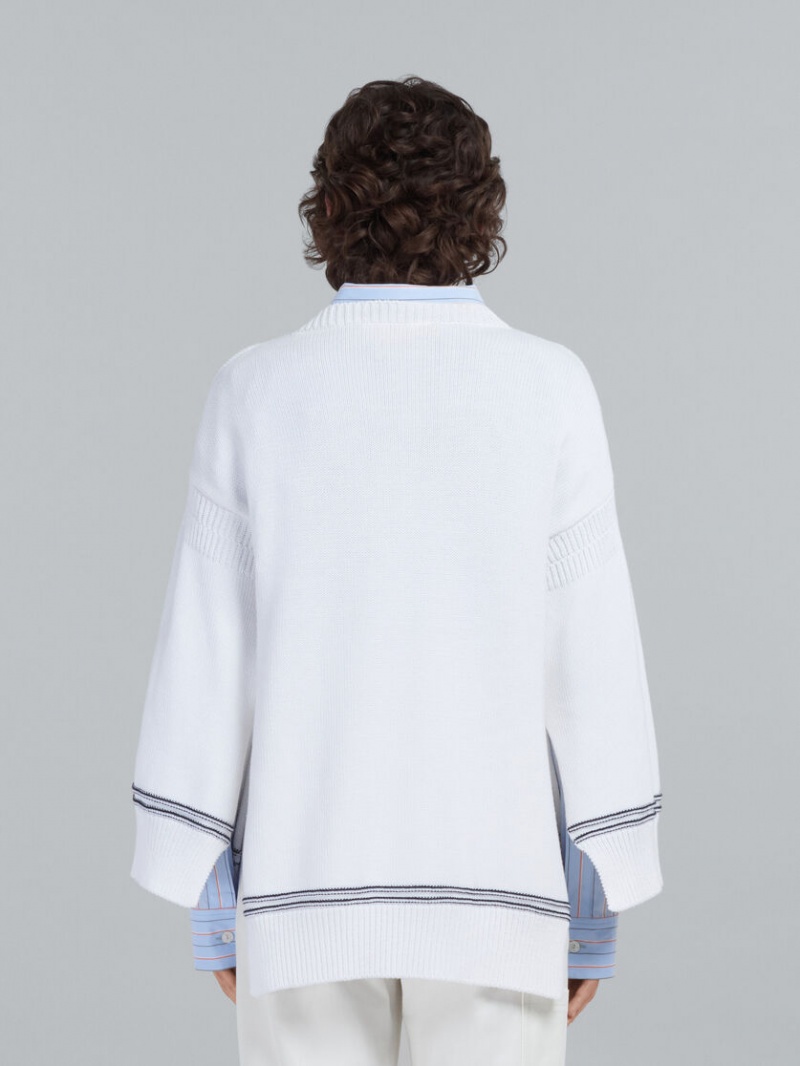 Marni βαμβακερα πουλοβερ With Logo ασπρα | GRZDE72514