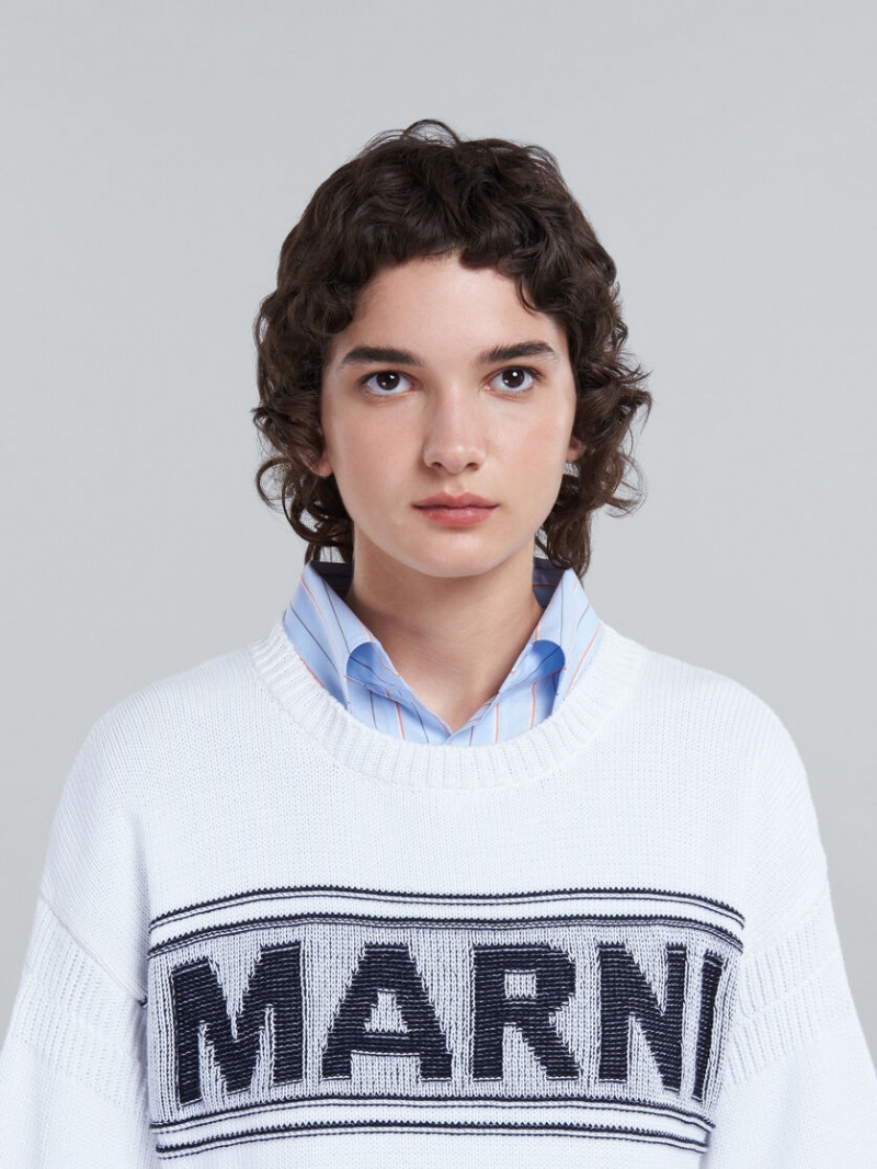Marni βαμβακερα πουλοβερ With Logo ασπρα | GRZDE72514