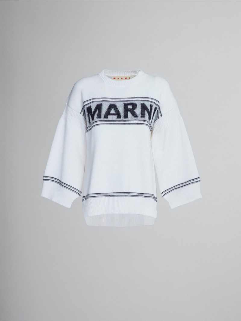 Marni βαμβακερα πουλοβερ With Logo ασπρα | GRZDE72514